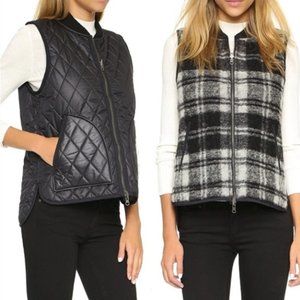 Madewell Black Reversible In Copeland Plaid Vest